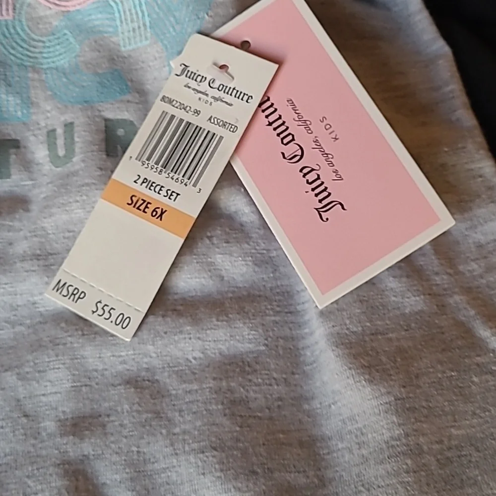NWT Juicy Couture Kids Girl Tank Top & Striped Shorts Set Size 6X